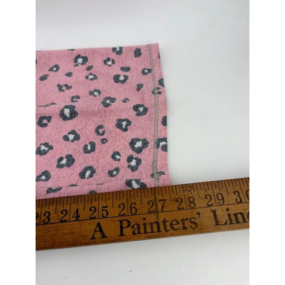 Cuddle Duds, Pajama Set Pink Capri Leopard Print Henley, Straight Leg, Sz  M NWT